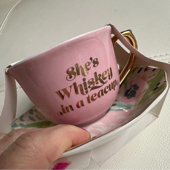 NWT Slant Collections Tea Cup & Saucer Set - Whiskey/Tea Cup - Picture 3 of 7